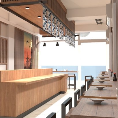 ออกแบบ ผลิต และติดตั้งร้าน : Sushi Kumto บางบัวทอง นนทบุรี